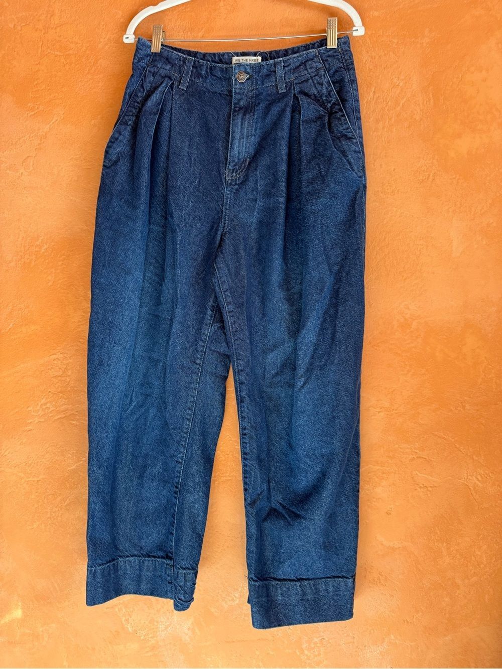 Free People We The Free Pleated Trouser Jeans Dark Wash 27